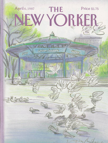 Union Square Gazebo and Pigeons Poster
