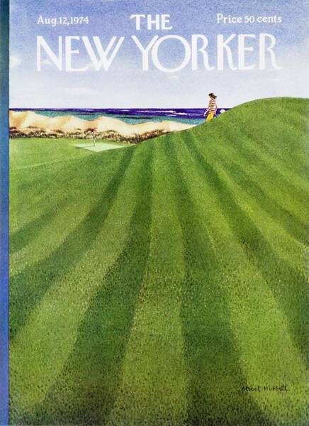Green Golf Course Overlooking the Ocean Poster