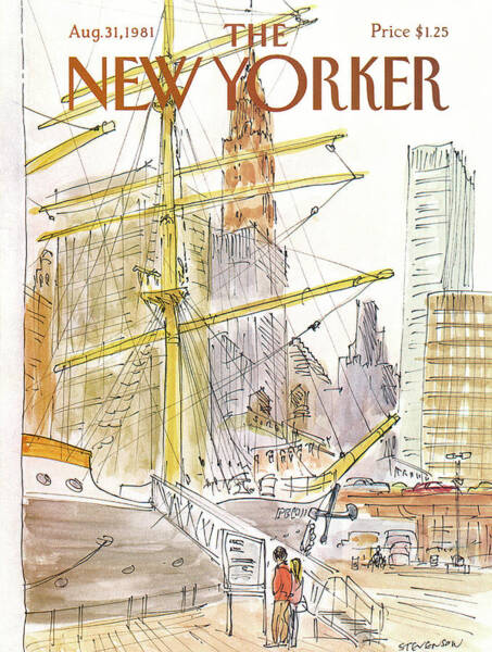 Historic Ship Docked in Urban Harbor Poster