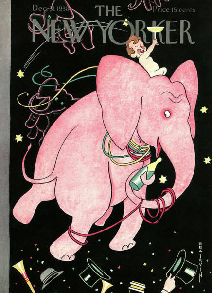 Pink Elephant and Baby Poster