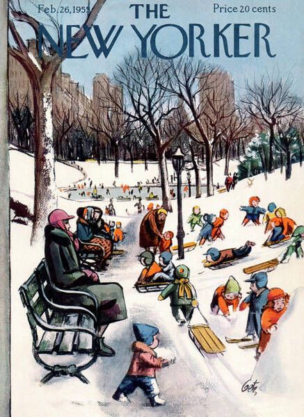 Winter Fun in Central Park Poster
