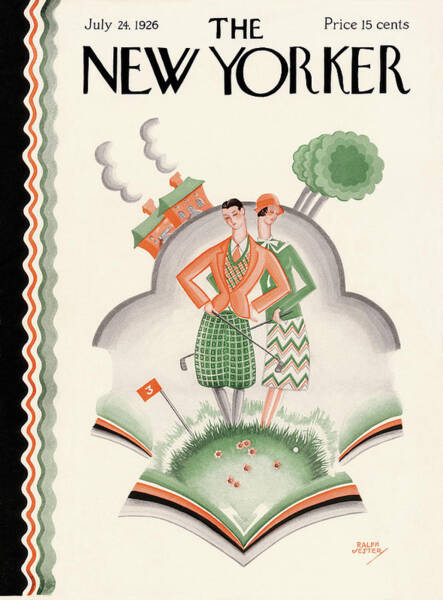 Stylish Golfers on The New Yorker Cover Poster