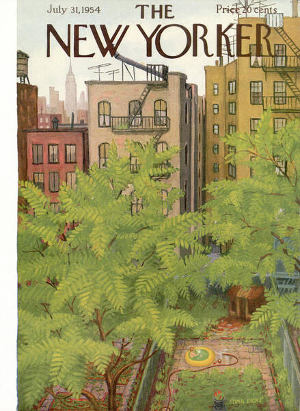 New York City Courtyard Scene Poster