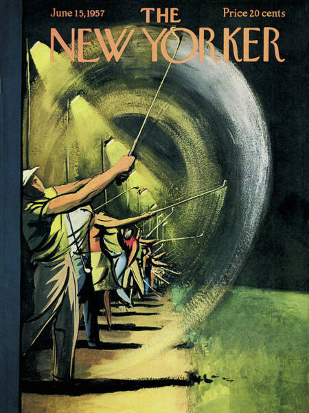 Fishing at Dusk Poster