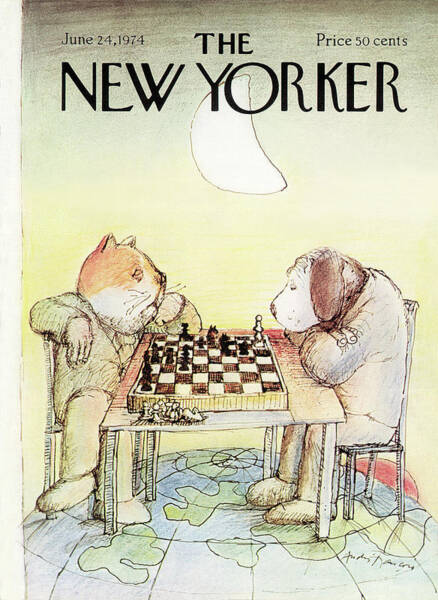 Cat and Dog Chess Match Poster
