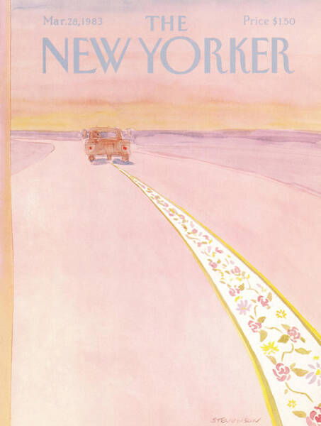 Vintage Truck with Floral Road Poster