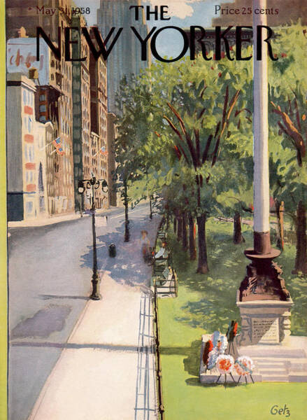 New York Street Scene in Spring Poster