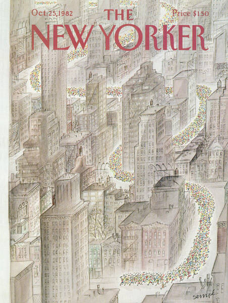 Busy Streets in Urban Landscape Poster