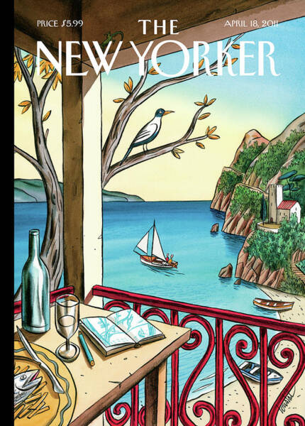 Coastal Balcony View With Sailboats Poster