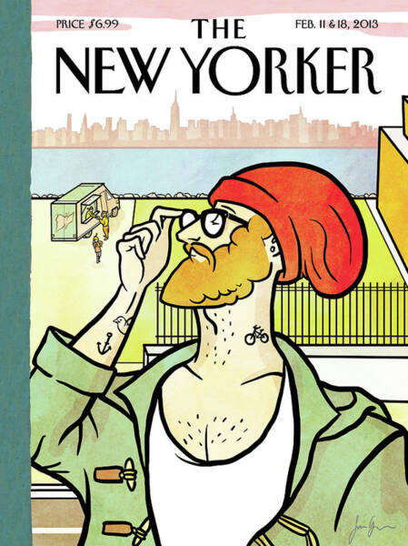 Hipster with Red Beanie Poster