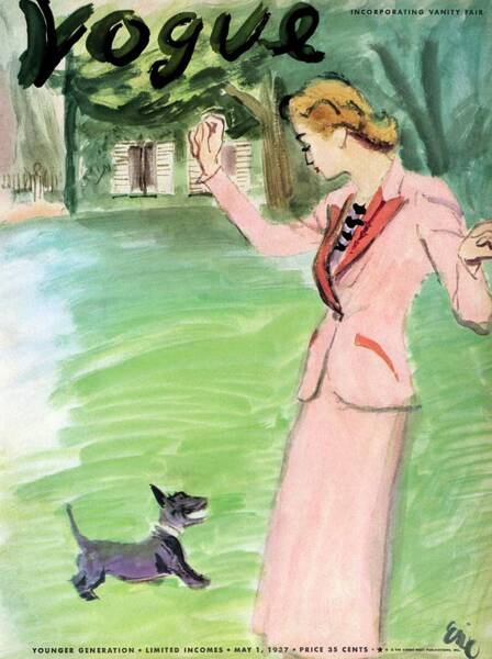 Elegant Woman with Dog Poster