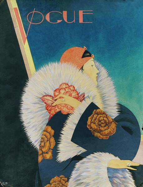 Elegant Fashion Figure with Flowers Poster