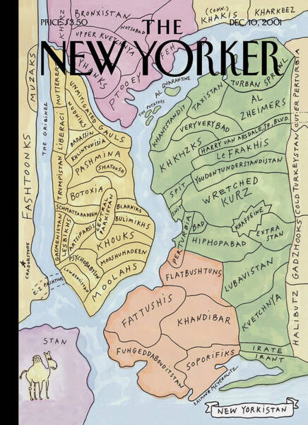 New Yorker Cover Satire Map Poster