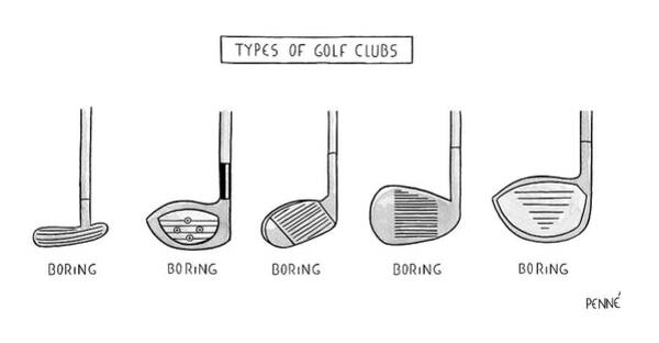 Types Of Golf Clubs Poster