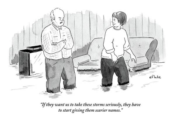 Flooded Living Room Conversation Poster