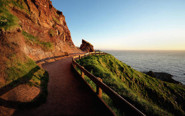Coastal Pathway at Sunset Poster