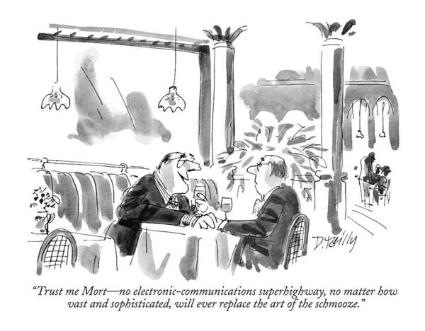 Discussing the Art of Schmoozing Poster