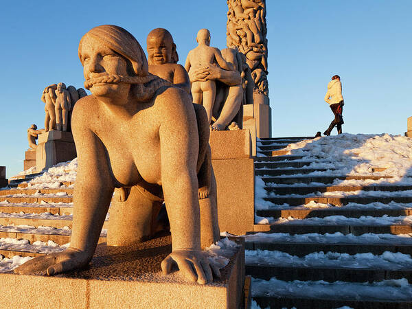 Norway, Oslo County, Scandinavia, Oslo, Frogner Park, Vigeland Installation, Statues In Vigeland Park Poster
