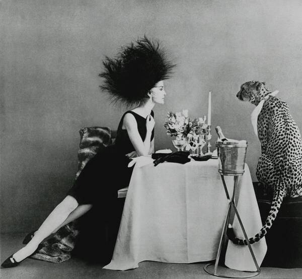 Chic Dinner with a Cheetah Poster