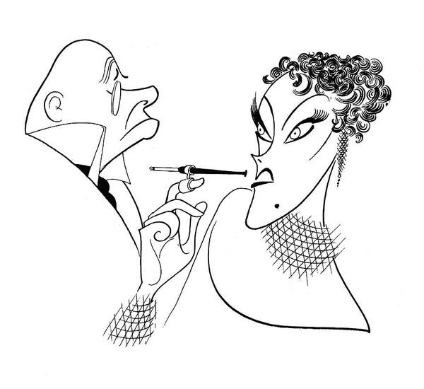 Gloria Swanson and Butler Caricature Poster