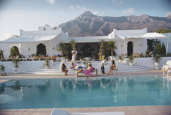 Luxury Poolside Gathering Wall Art
