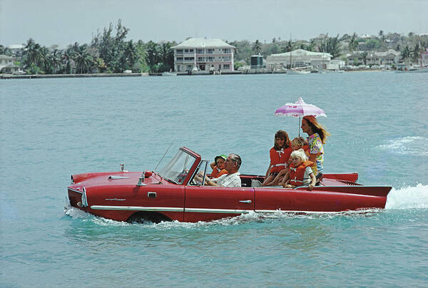 Family in Amphicar on Sunny Day Wall Art