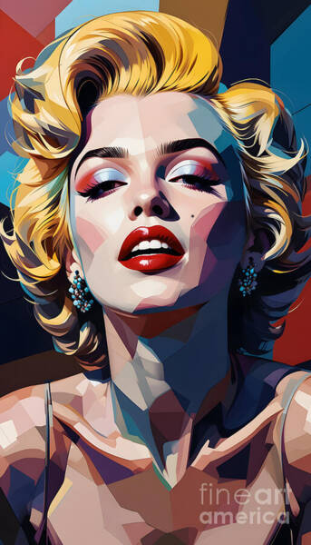 Geometric Portrait of Marilyn Monroe Digital Art