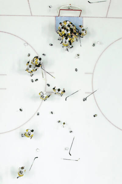 Aerial View of Hockey Team Celebration Wall Art