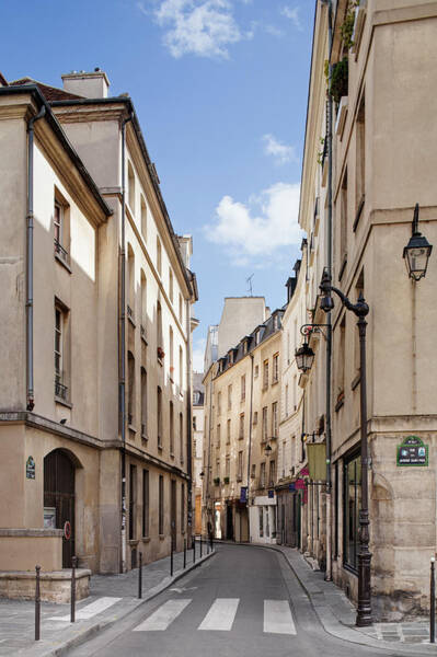 Charming Narrow Parisian Street Wall Art