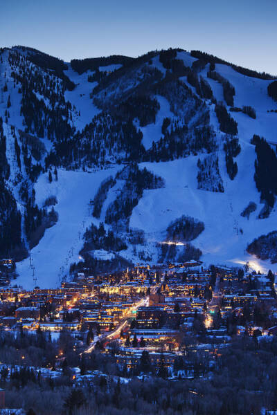 Mountain Town at Dusk Wall Art