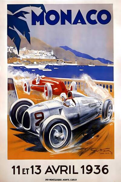 Monaco Grand Prix 1936 Poster Mixed Media