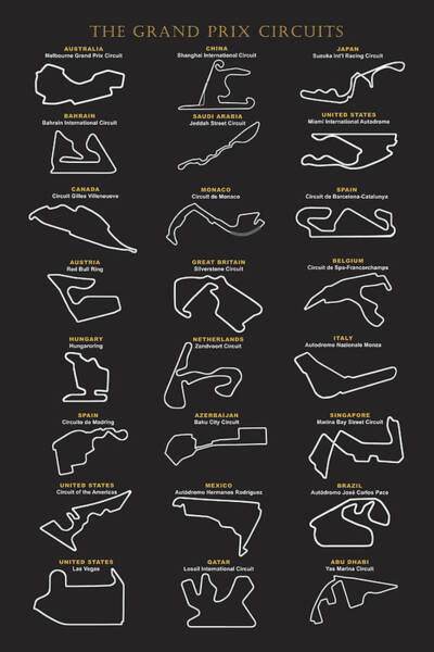 Grand Prix Circuit Layouts Digital Art