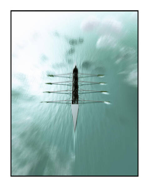 Aerial View of Rowing Team Wall Art