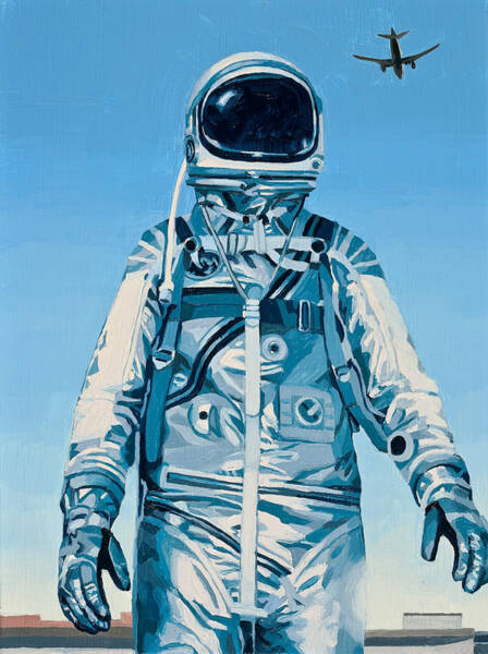 Astronaut in Blue Skies Wall Art