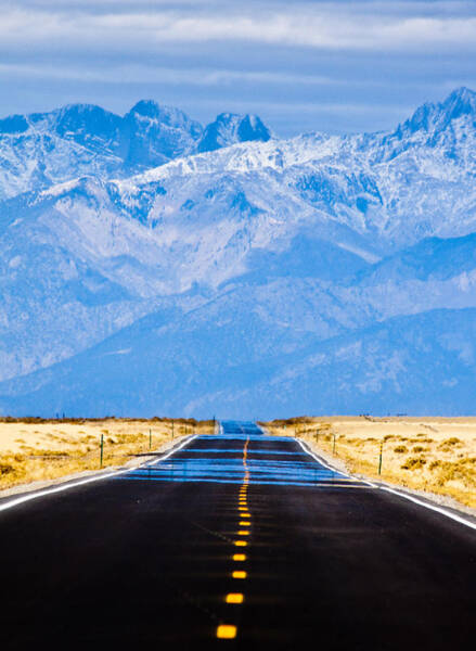 Open Road and Mountain View Photograph