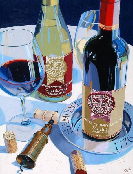 Elegant Wine Selection on Table Wall Art