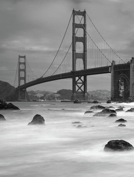 Golden Gate Bridge in Foggy Scene Wall Art