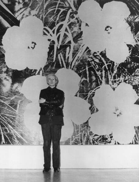 Person with Floral Artwork Background Wall Art
