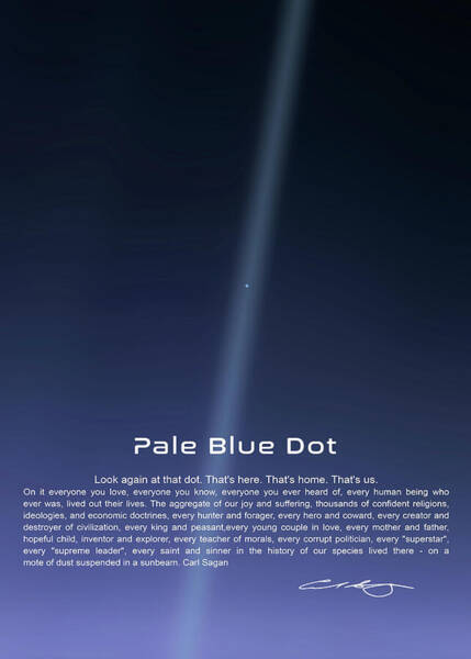 Pale Blue Dot and Carl Sagan Quote Mixed Media