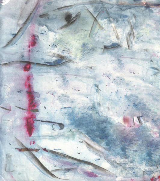 Wall Art featuring the digital art Blood In The Snow. White-blue Background by Hanna Furs