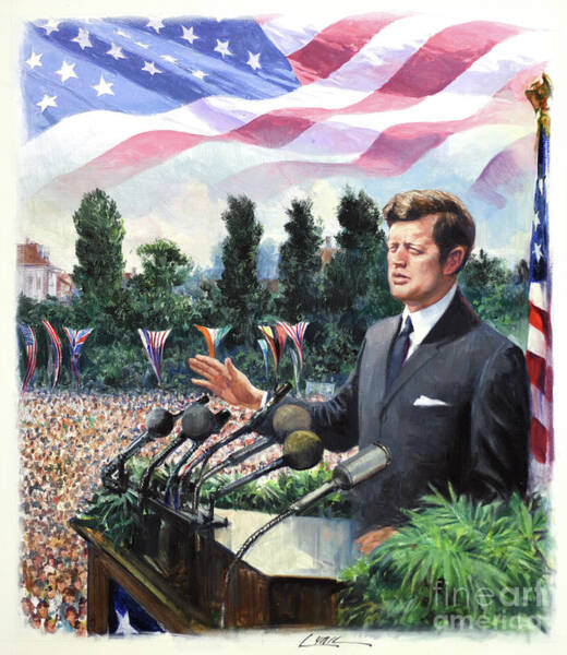 Kennedy's Speech In Berlin - Ich Bin Ein Berliner Art Print