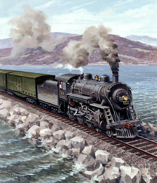 Locomotives - Rutland Railroad 4-6-0 Type Engine Number 73 Art Print
