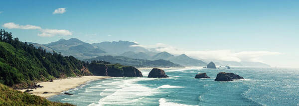 Ocean Waves at Rocky Coastline Wall Art