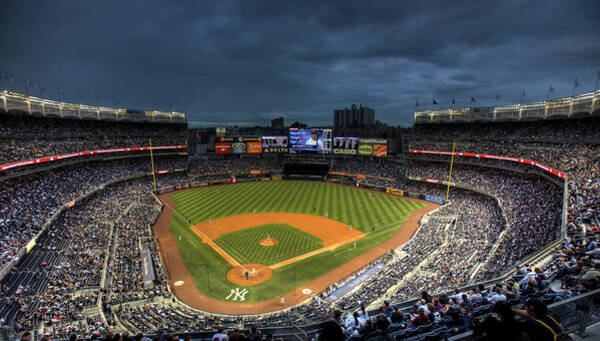 Iconic Baseball Stadium at Twilight Wall Art