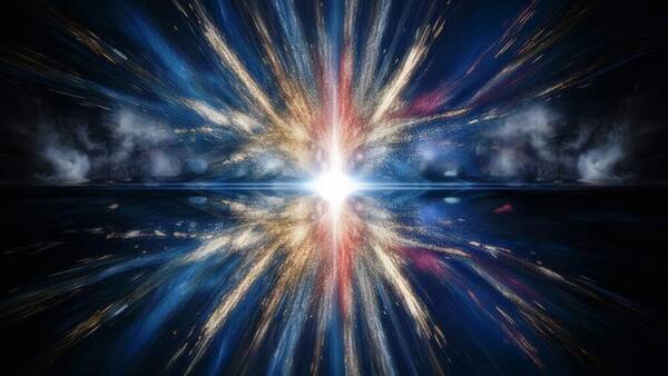 Cosmic Light Burst Art Print