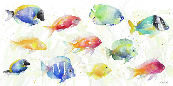Colorful Tropical Fish Collection Wall Art