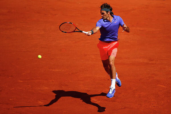 Roger Federer Playing at French Open Wall Art