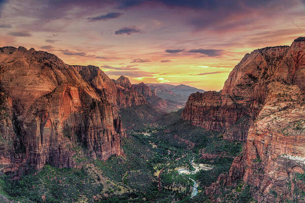Sunset Over Majestic Canyon Art Print