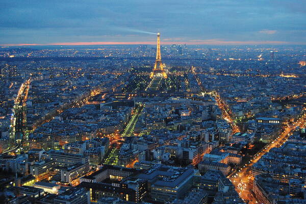 Eiffel Tower Evening Skyline Wall Art