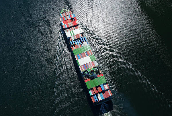 Overhead View of a Cargo Ship Wall Art